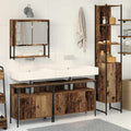 Badezimmermöbel-Set mit Regal 4 pcs Altholz Holzwerkstoff