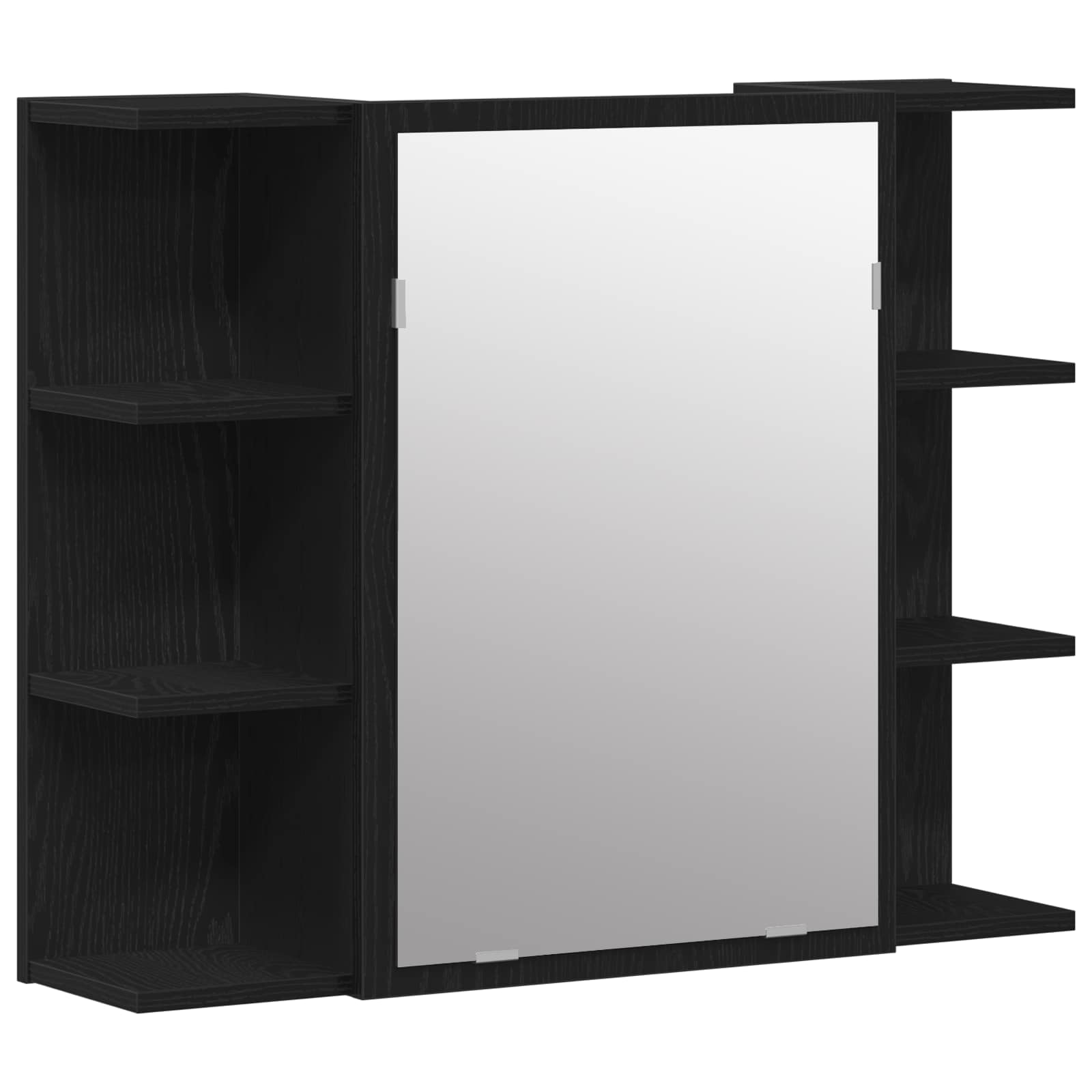 Badezimmermöbel-Set mit Regal 3 pcs Schwarz 30 x 30 x 179,5 cm