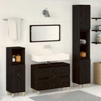 Badezimmermöbel-Set Wandmontiert 3 pcs Schwarz Eichen-Optik