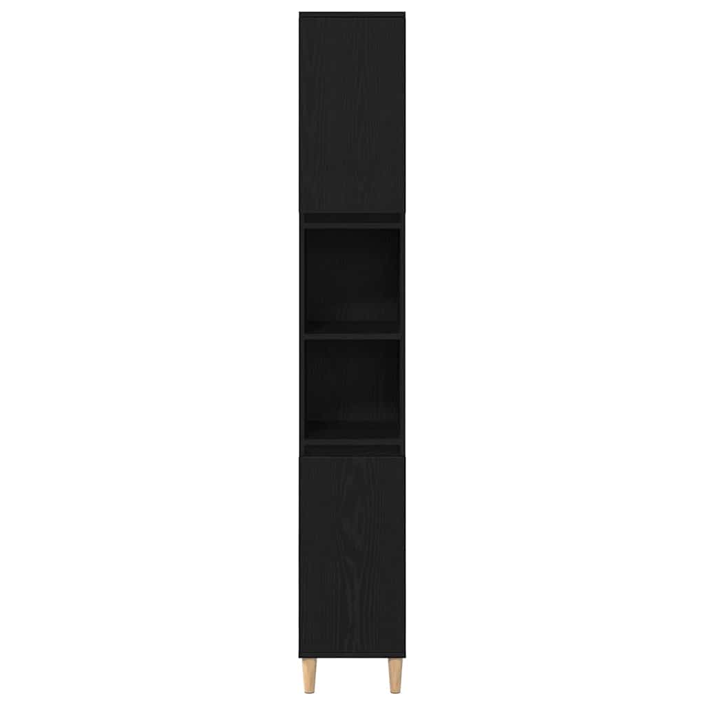 Badezimmermöbel-Set Wandmontiert 3 pcs Schwarz Eichen-Optik
