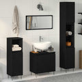 Badezimmermöbel-Set 3 pcs Schwarz Eichen-Optik 30 x 30 x 190 cm