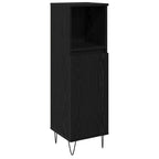 Badezimmermöbel-Set 3 pcs Schwarz Eichen-Optik 30 x 30 x 190 cm