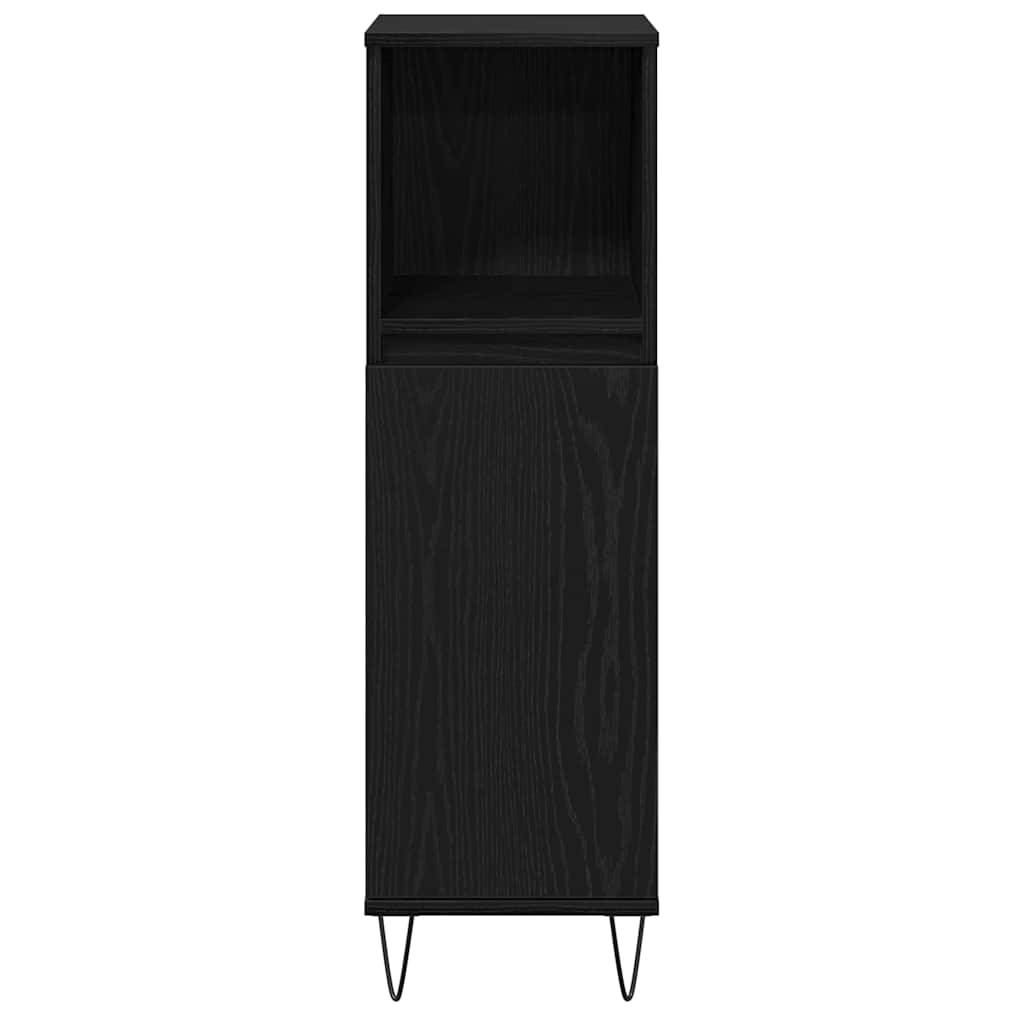 Badezimmermöbel-Set 3 pcs Schwarz Eichen-Optik 30 x 30 x 190 cm