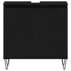 Badezimmermöbel-Set 3 pcs Schwarz Eichen-Optik 30 x 30 x 190 cm