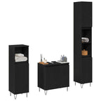 Badezimmermöbel-Set 3 pcs Schwarz Eichen-Optik 30 x 30 x 190 cm