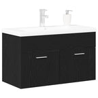 Badezimmerschrank Schwarz Eichen-Optik 80 x 38,5 x 46 cm