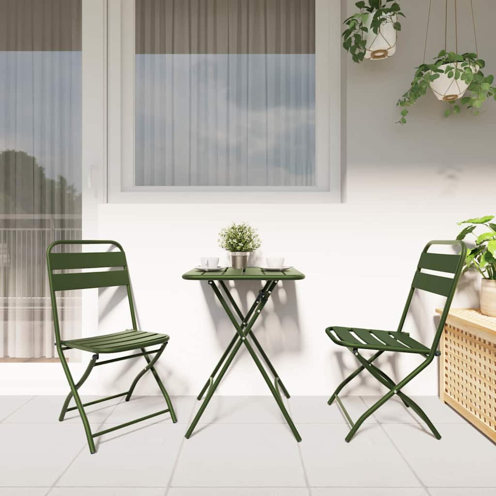 Gartenklappstuhl 2 pcs Grün 42 x 52 x 82 cm