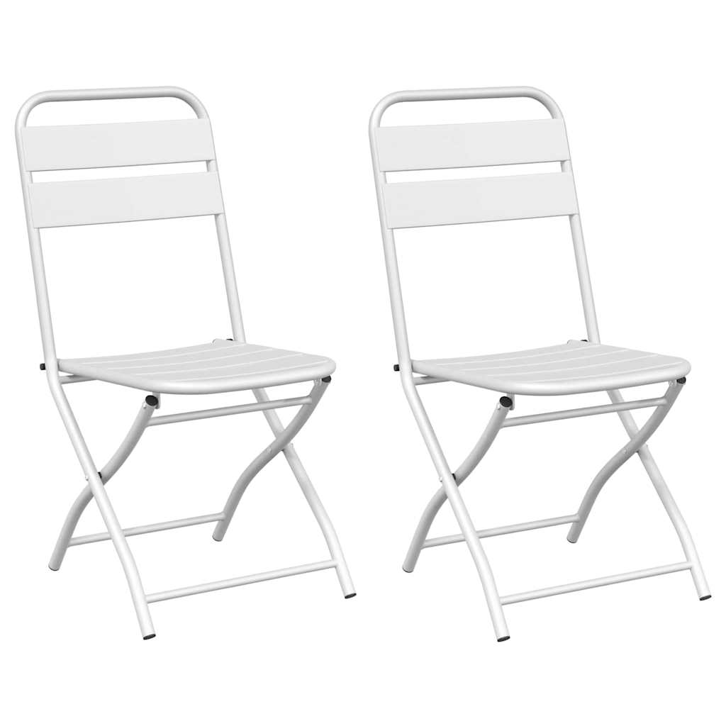 Gartenklappstuhl 2 pcs Weiß 42 x 52 x 82 cm