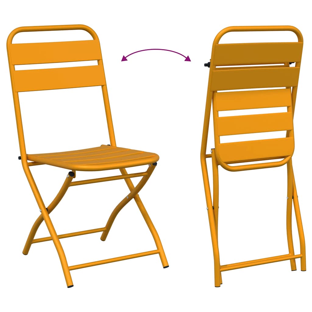 Gartenklappstuhl 2 pcs Senf 42 x 52 x 82 cm