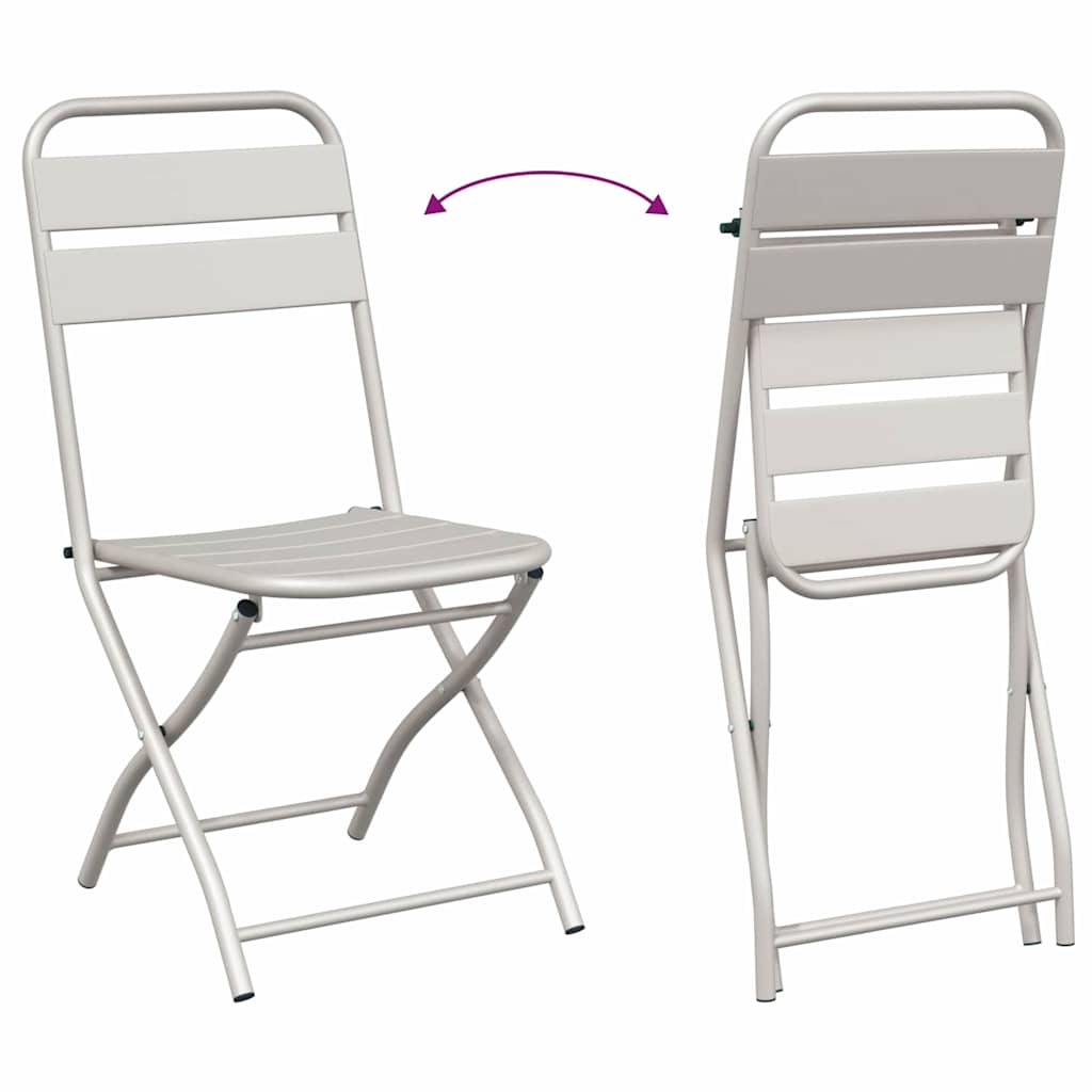 Gartenklappstuhl 2 pcs Beige 42 x 52 x 82 cm