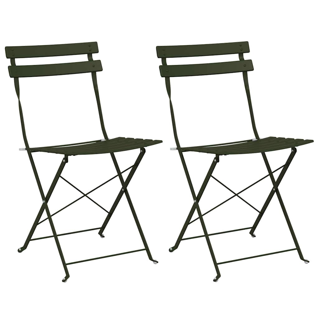 Gartenklappstuhl 2 pcs Grün 42 x 46 x 82cm Metall
