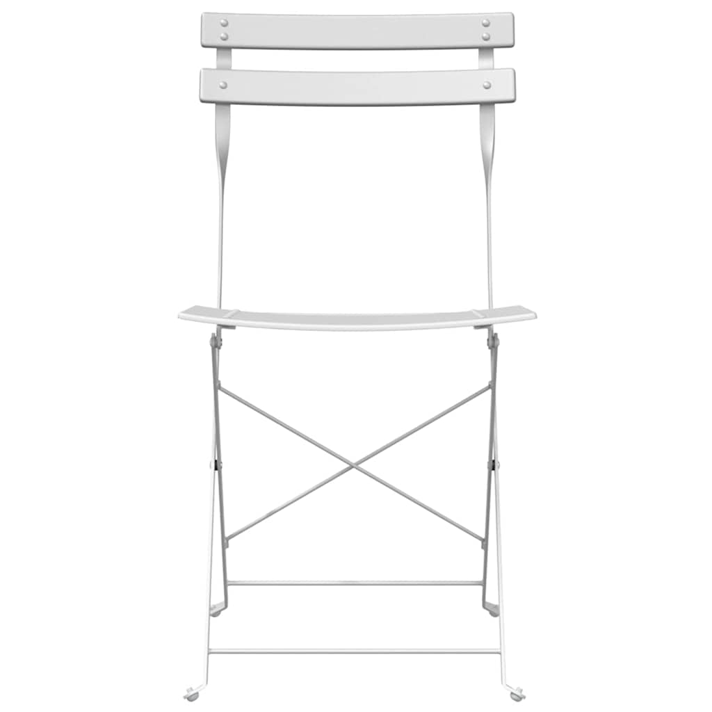 Gartenklappstuhl 2 pcs Weiß 42 x 46 x 82cm Metall
