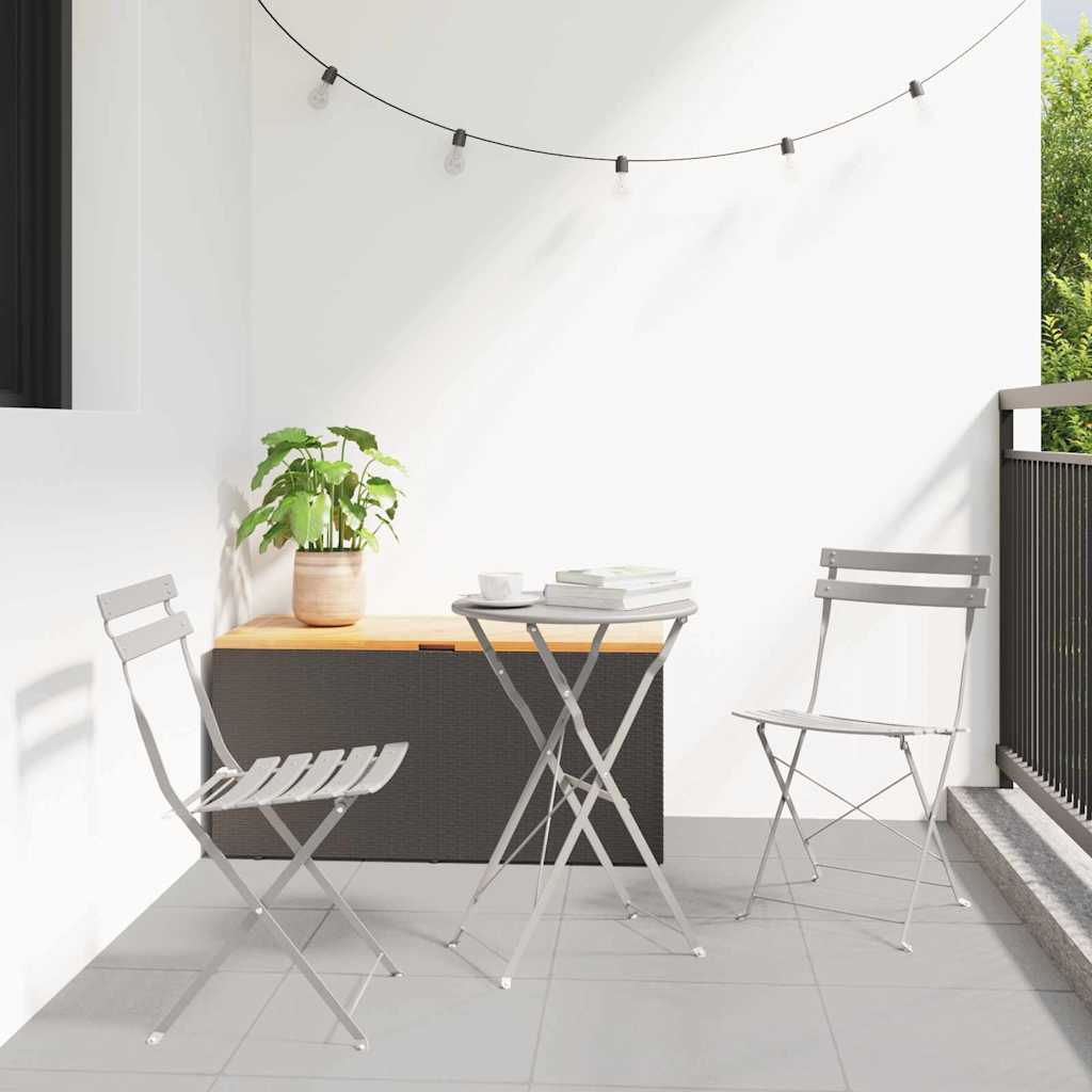 Gartenklappstuhl 2 pcs Beige 42 x 46 x 82cm Metall