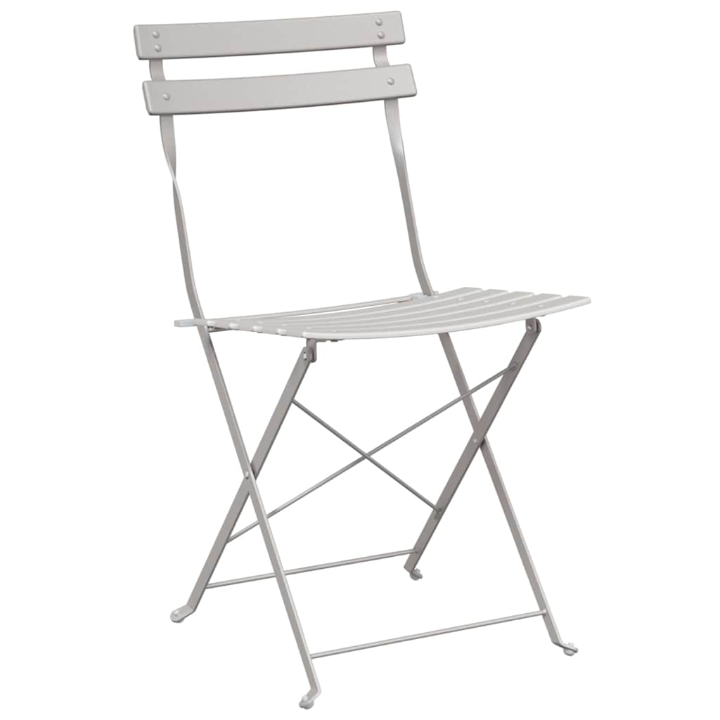 Gartenklappstuhl 2 pcs Beige 42 x 46 x 82cm Metall