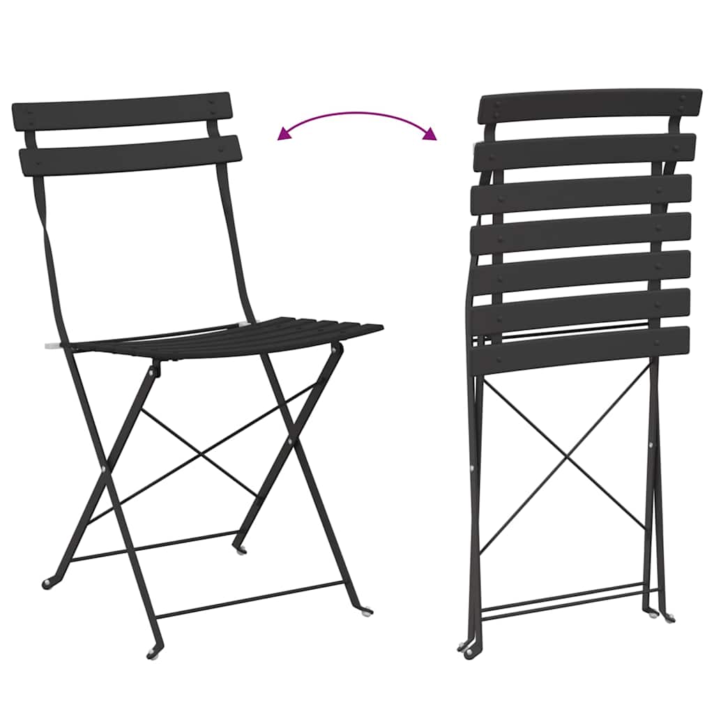 Gartenklappstuhl 2 pcs Anthrazit 42 x 46 x 82cm Metall