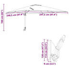 Garten-Sonnenschirm Anthrazit 248,5 x 247,5 x 160 cm