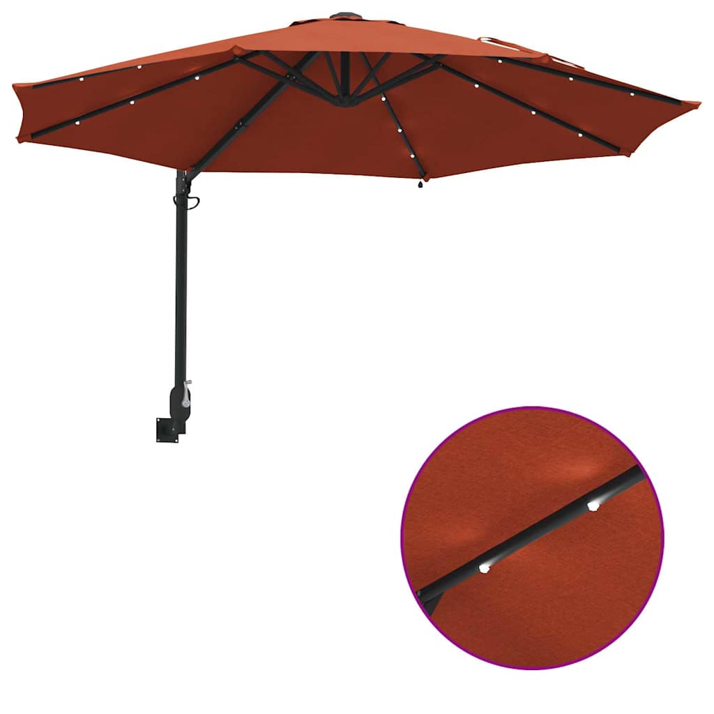 Garten-Sonnenschirm Terrakotta 248 x 248 x 148 cm