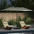 Garten-Sonnenschirm Sand und Anthrazit 385 x 209 x 244 cm