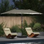 Garten-Sonnenschirm Sand und Anthrazit 385 x 209 x 244 cm