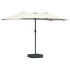 Garten-Sonnenschirm Sand und Anthrazit 385 x 209 x 244 cm