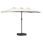 Garten-Sonnenschirm Sand und Anthrazit 385 x 209 x 244 cm