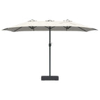 Garten-Sonnenschirm Sand und Anthrazit 385 x 209 x 244 cm