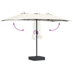 Garten-Sonnenschirm Sand und Anthrazit 385 x 209 x 244 cm
