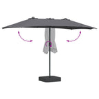 Garten-Sonnenschirm Anthrazit 385 x 209 x 244 cm Polyester