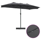 Garten-Sonnenschirm Anthrazit 385 x 209 x 244 cm Polyester
