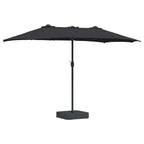 Garten-Sonnenschirm Schwarz 385 x 209 x 244 cm Polyester