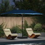 Garten-Sonnenschirm Azurblau 385 x 209 x 244 cm Polyester