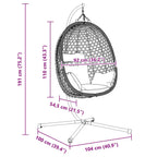 Hängendes Ei-Stuhl Hellcreme 104 x 100 x 191 cm Poly-Rattan