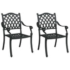 Gartenstuhl 2 pcs Schwarz 56 x 55 x 92,5cm Aluminium