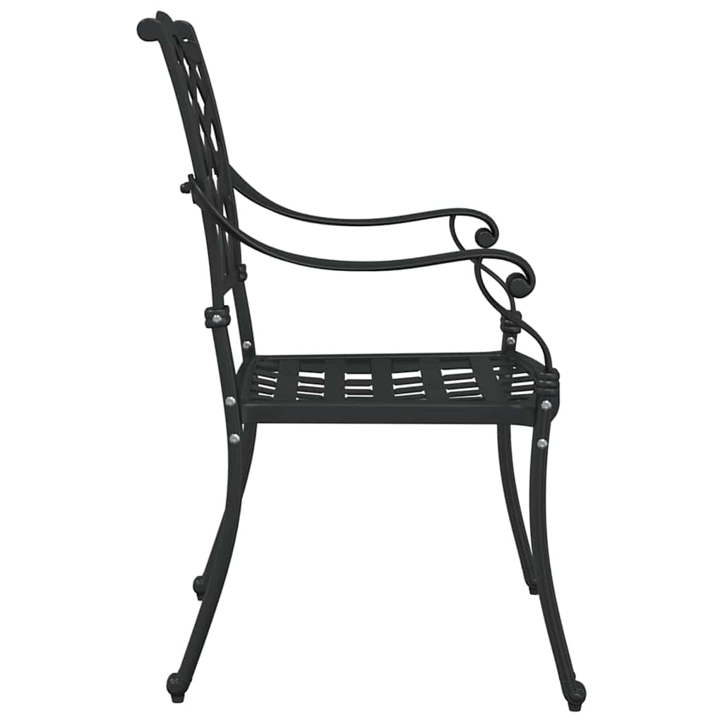 Gartenstuhl 2 pcs Schwarz 56 x 55 x 92,5cm Aluminium