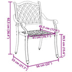 Gartenstuhl 2 pcs Schwarz 56 x 55 x 92,5cm Aluminium