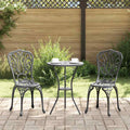 Garten Bistro Set 3 pcs Schwarz Aluminium