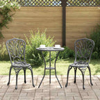Garten Bistro Set 3 pcs Schwarz Aluminium