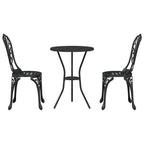 Garten Bistro Set 3 pcs Schwarz Aluminium
