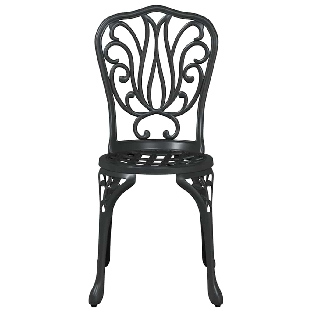 Garten Bistro Set 3 pcs Schwarz Aluminium