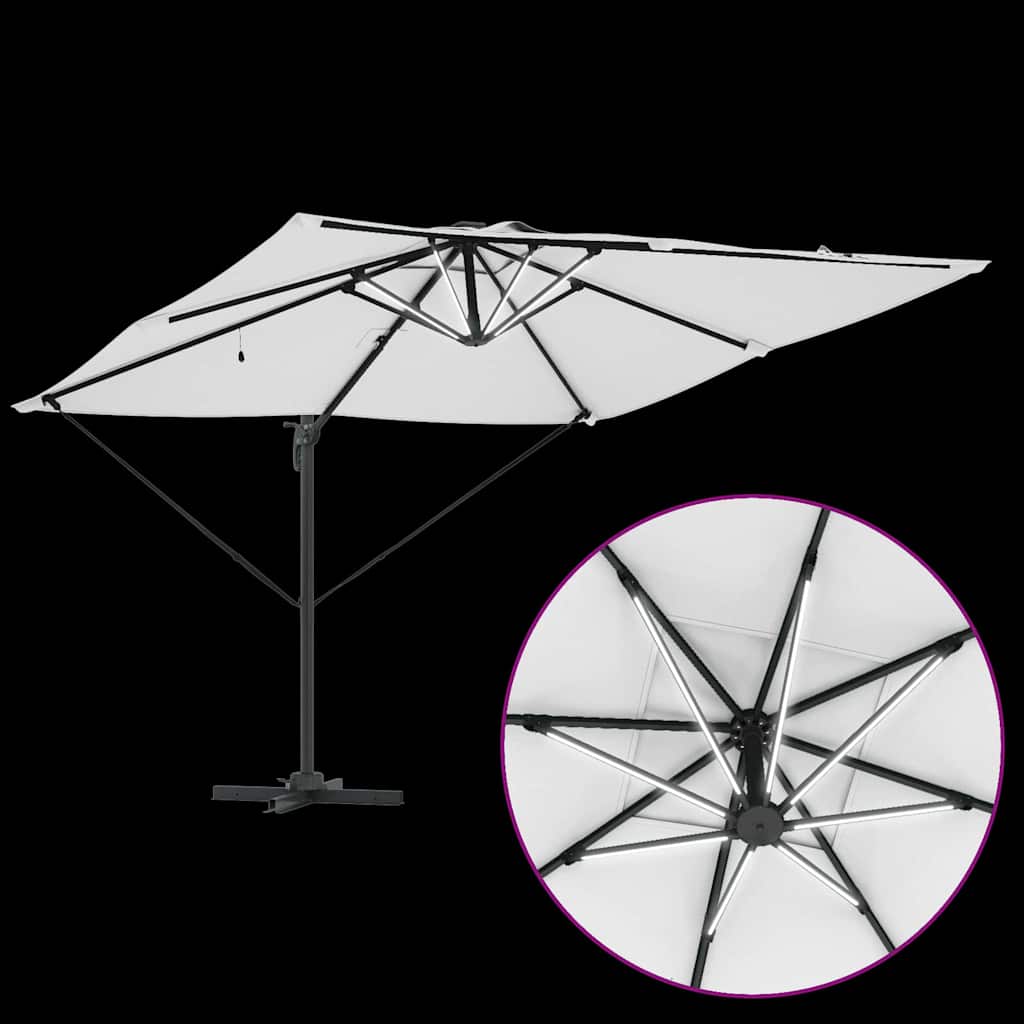 Sonnenschirm Sand 286 x 284 x 270 cm Aluminium und Polyester