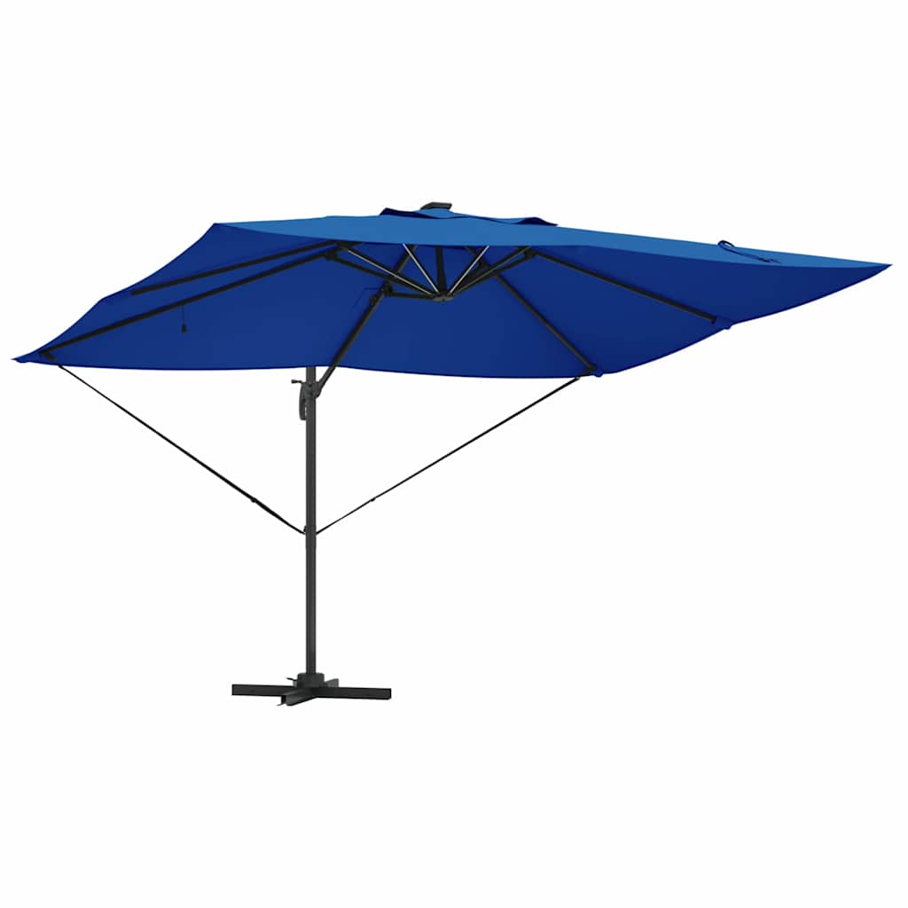 Sonnenschirm mit LED-Lichtleisten Azurblau 352 x 251 x 265 cm