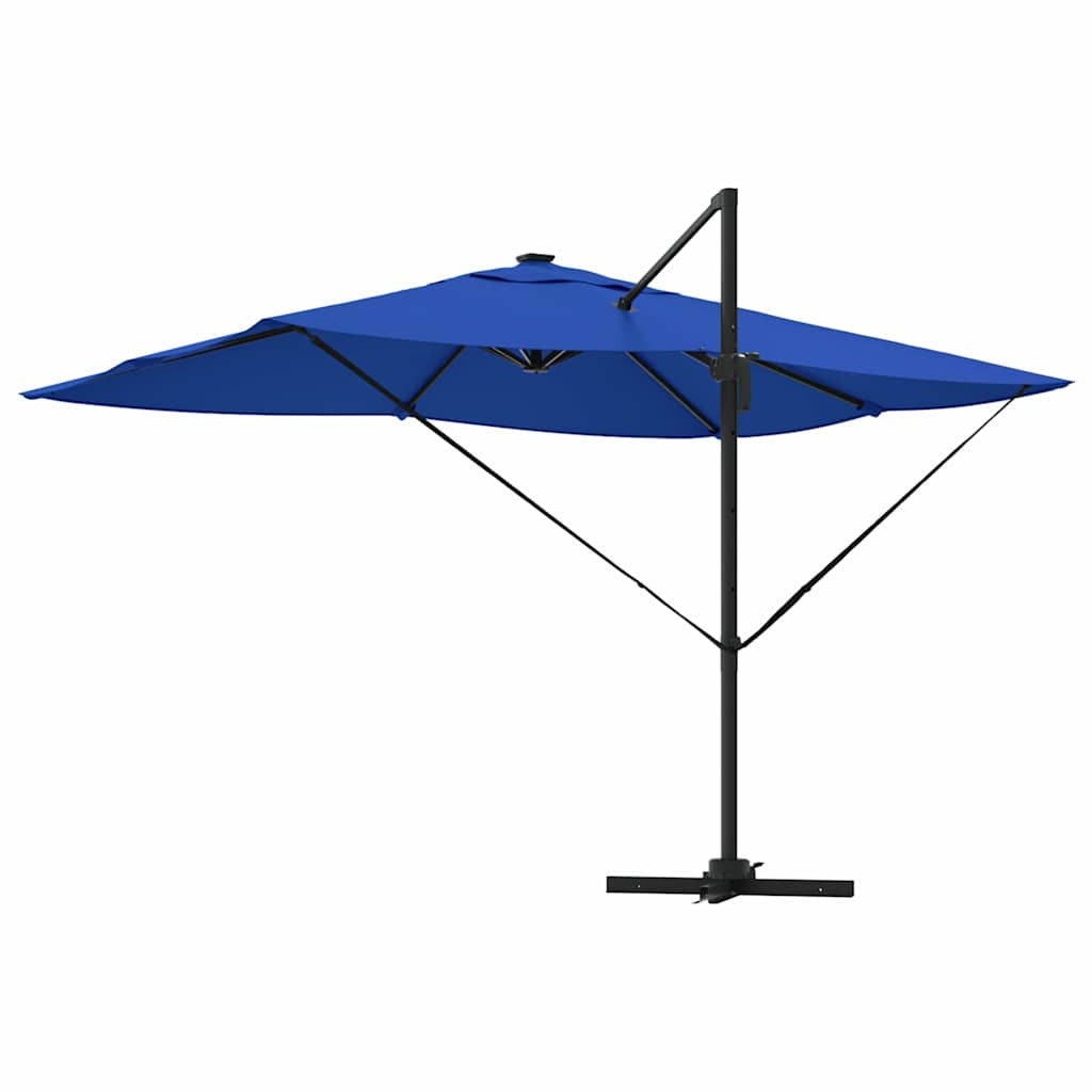 Sonnenschirm mit LED-Lichtleisten Azurblau 352 x 251 x 265 cm