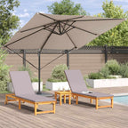 Roma Parasol Taupe 286 x 284 x 265 cm Aluminium und Polyester