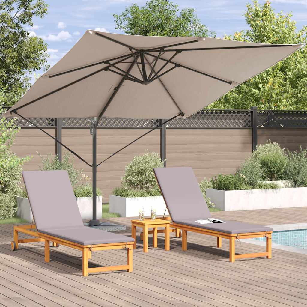 Roma Parasol Taupe 286 x 284 x 265 cm Aluminium und Polyester