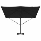 Roma Parasol Schwarz 286 x 284 x 265 cm Aluminium und Polyester