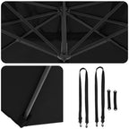Sonnenschirm Schwarz 351 x 250 x 260 cm Polyester und Aluminium