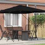 Sonnenschirm Schwarz 351 x 250 x 260 cm Polyester und Aluminium