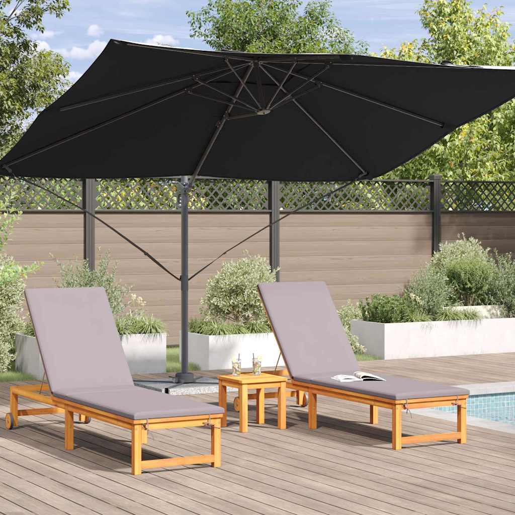 Sonnenschirm Schwarz 351 x 250 x 260 cm Polyester und Aluminium