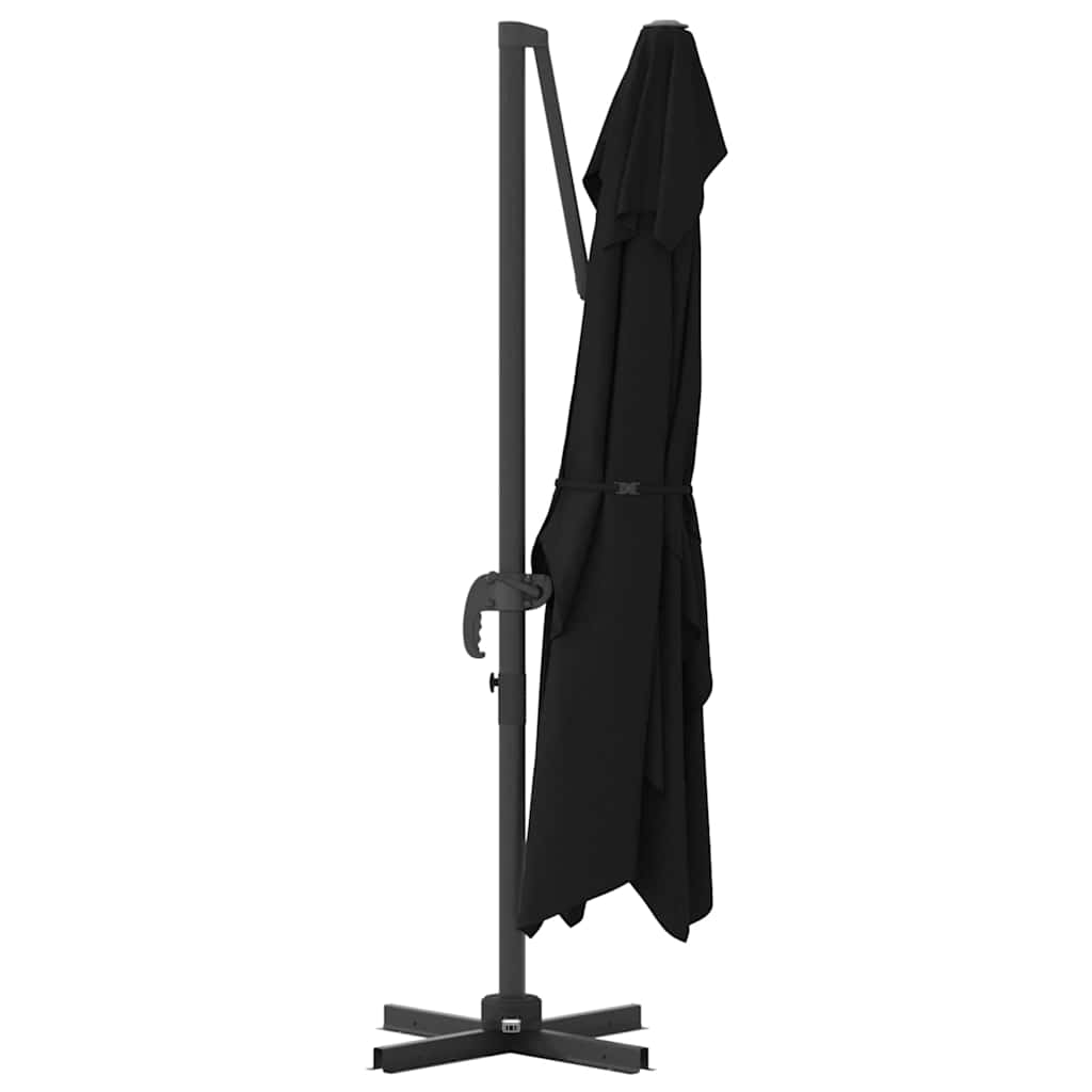 Sonnenschirm Schwarz 351 x 250 x 260 cm Polyester und Aluminium