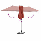 Garten-Sonnenschirm Terrakotta 370 x 197 x 239 cm